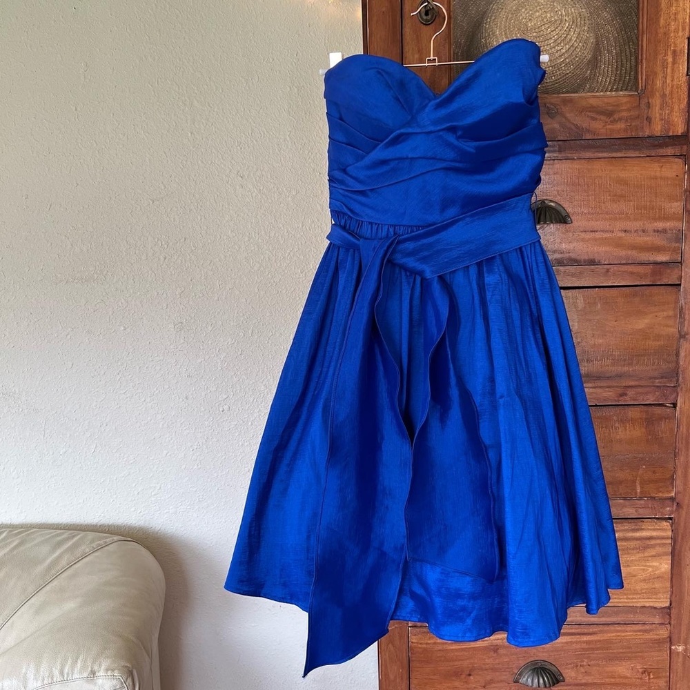 Calvin Klein blue party prom princess blue dress 80s 90s retro